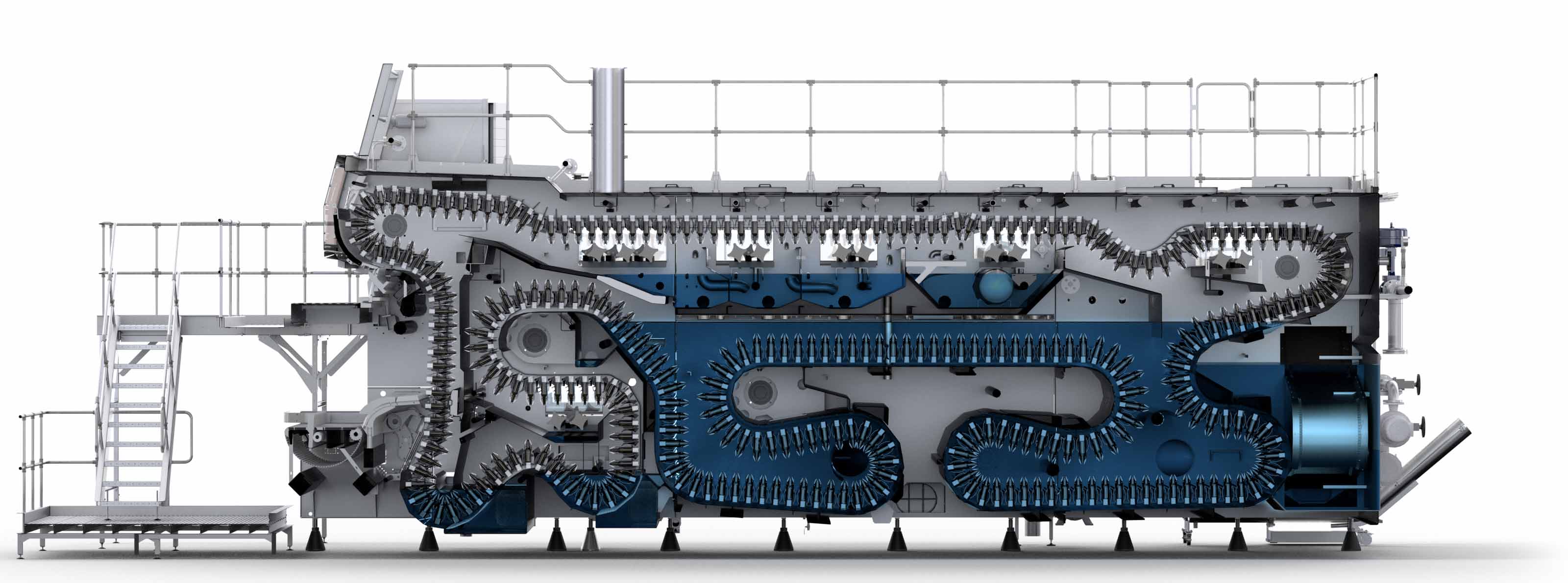 Layout of a single-end bottle washer (E4)