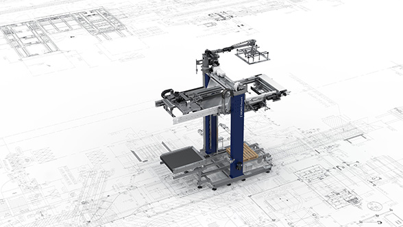 Pressant Universal container sweep-off depalletiser