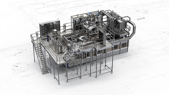 Aseptik-System mit H₂O₂-Entkeimung für Flaschen PET-Asept D